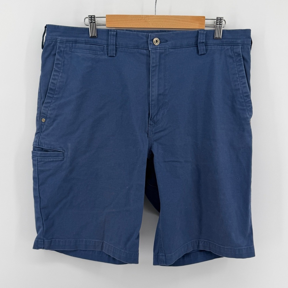 Duluth Trading Co Flex Ballroom Khakis Shorts Mens 36 Blue Relaxed Fit Utility